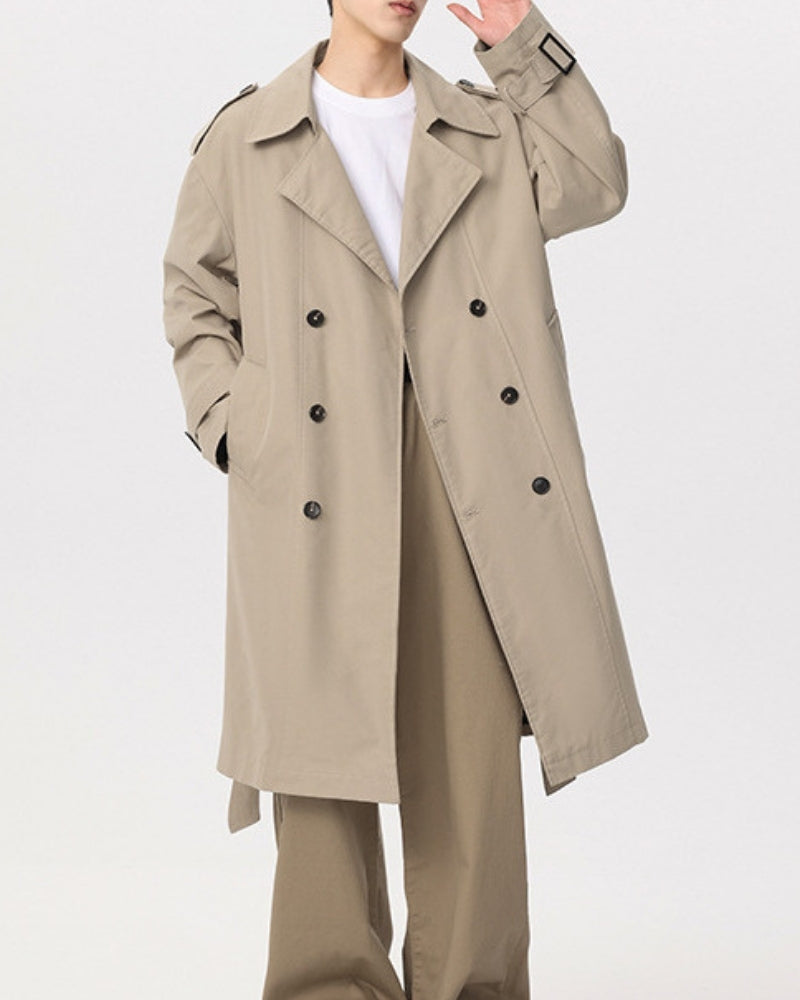 Klassisch Double-Breasted Trench Mantel
