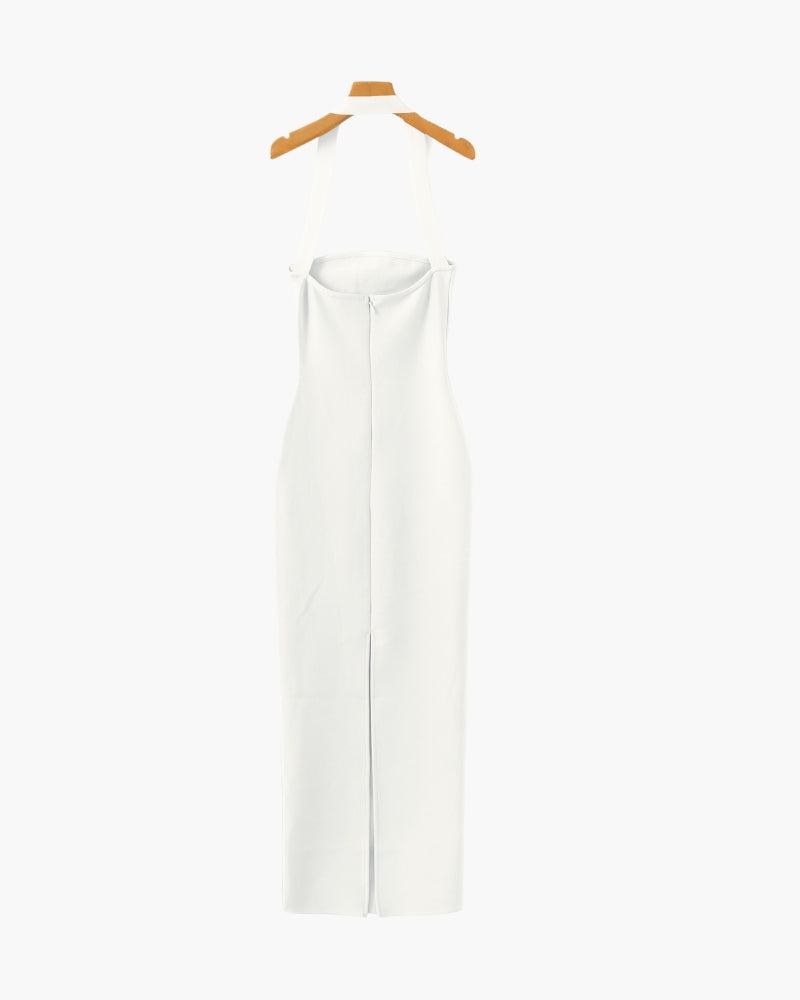 Halter Neck Slim Fit Maxi Kleid