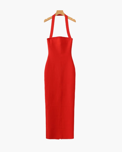 Halter Neck Slim Fit Maxi Kleid