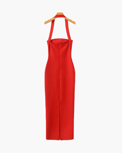 Halter Neck Slim Fit Maxi Kleid
