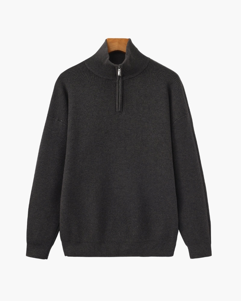 Refined Half-Zip Strick Pullover