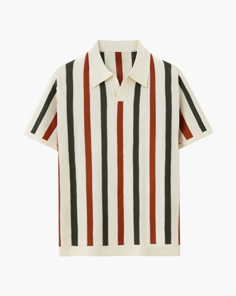 Resort Strick Stripe Poloshirt