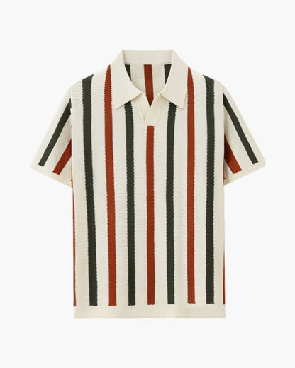 Resort Strick Stripe Poloshirt