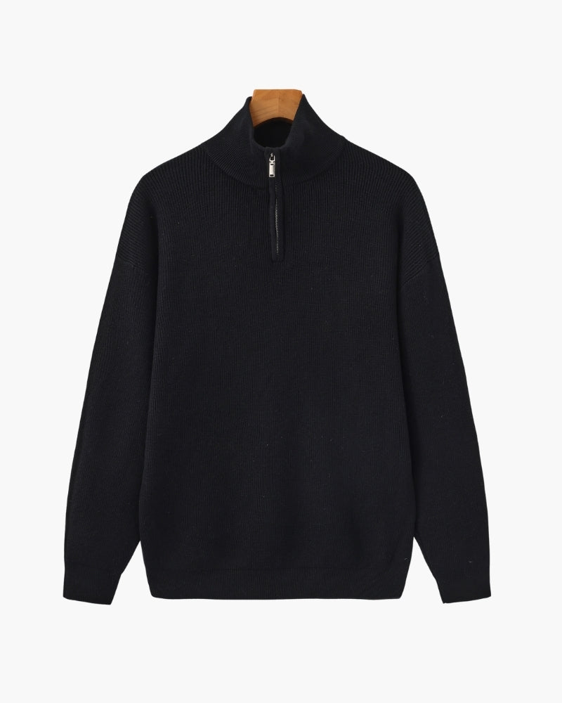 Refined Half-Zip Strick Pullover
