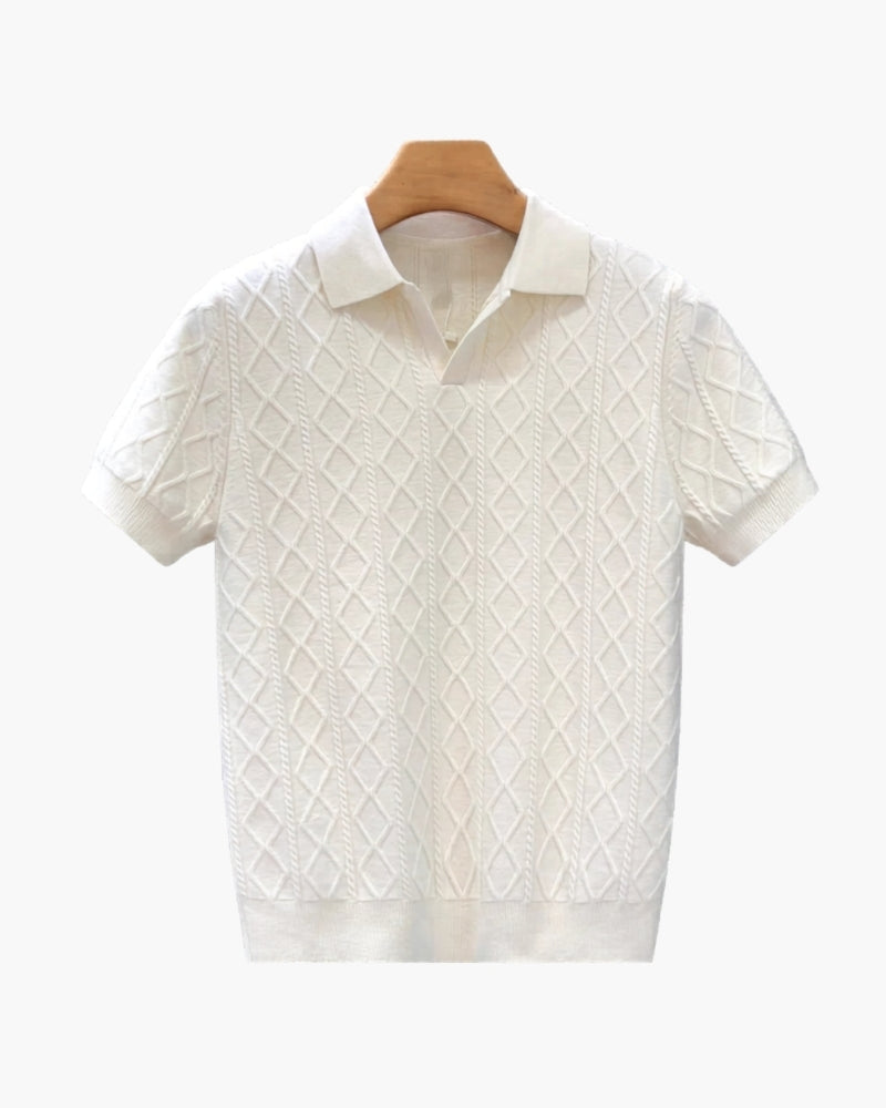Signature Strukturiert Strick Poloshirt