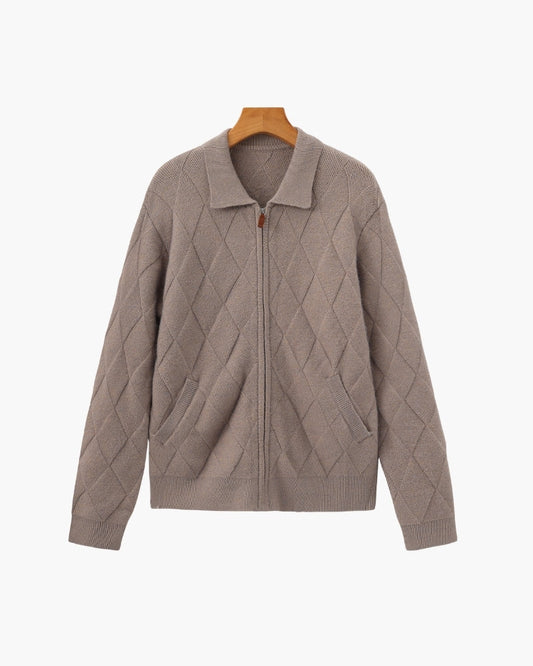Heritage Diamond Strick Zip Cardigan