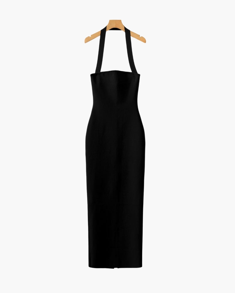 Halter Neck Slim Fit Maxi Kleid