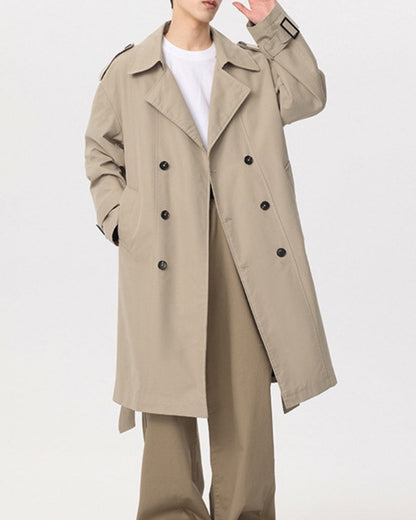 Klassisch Double-Breasted Trench Mantel