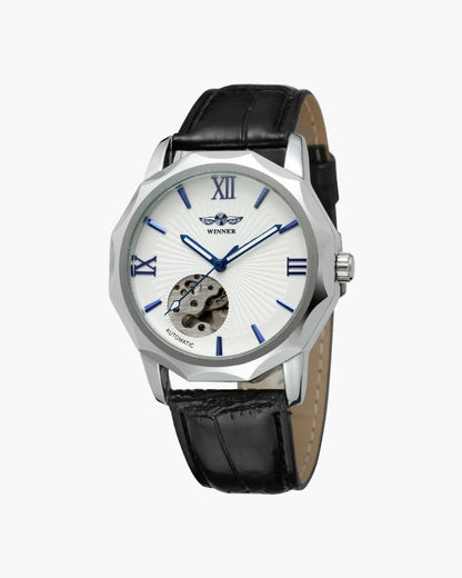 Klassisch Skeleton Dial Steel Uhr