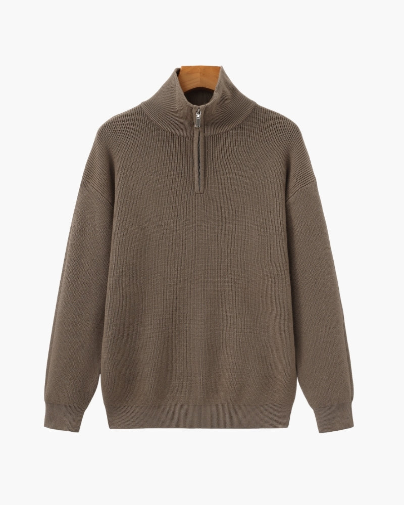 Refined Half-Zip Strick Pullover