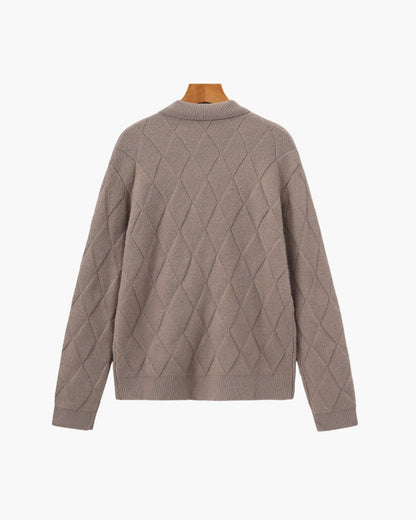 Heritage Diamond Strick Zip Cardigan