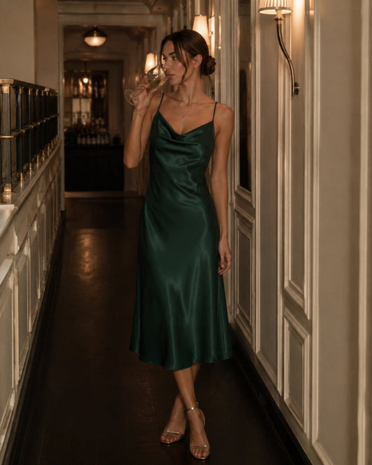 Old Money Seide Slip Kleid