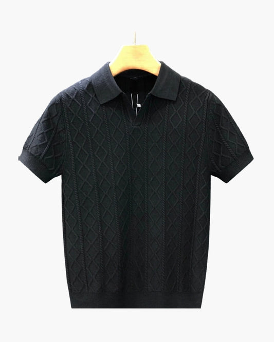 Signature Strukturiert Strick Poloshirt
