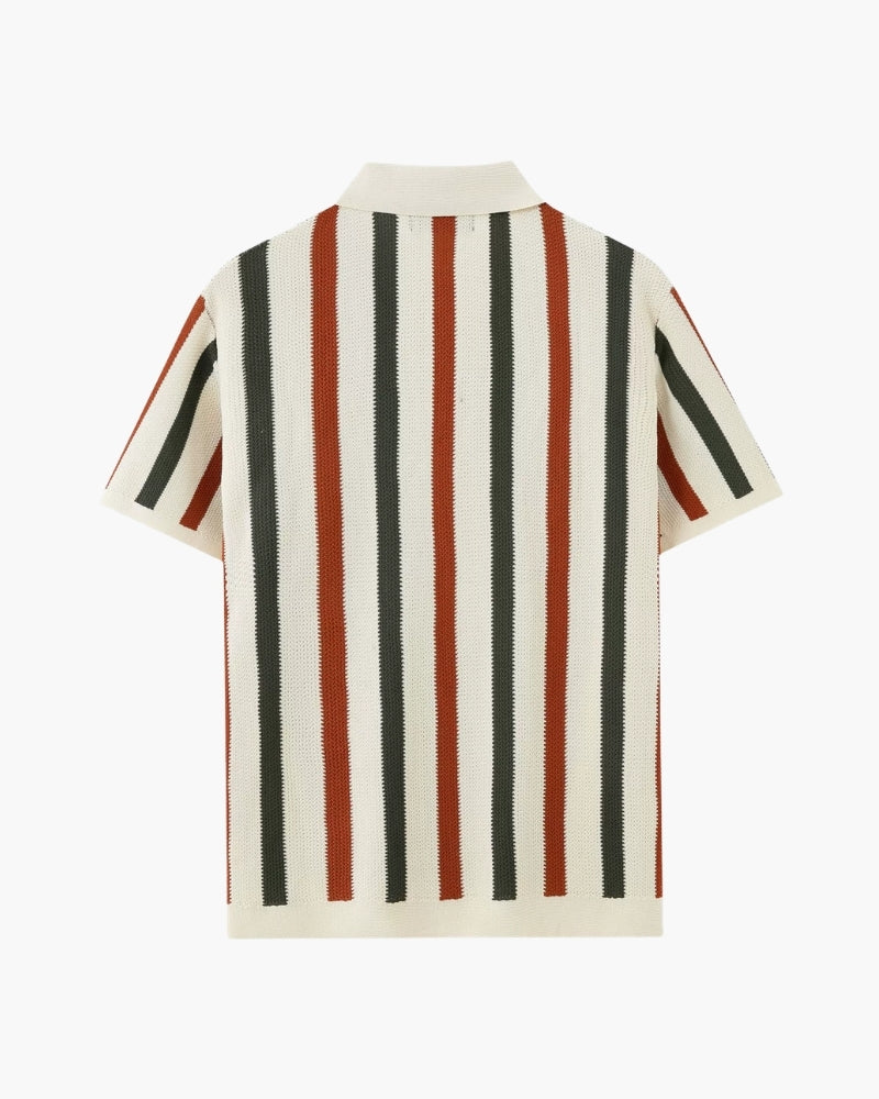 Resort Strick Stripe Poloshirt