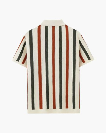 Resort Strick Stripe Poloshirt
