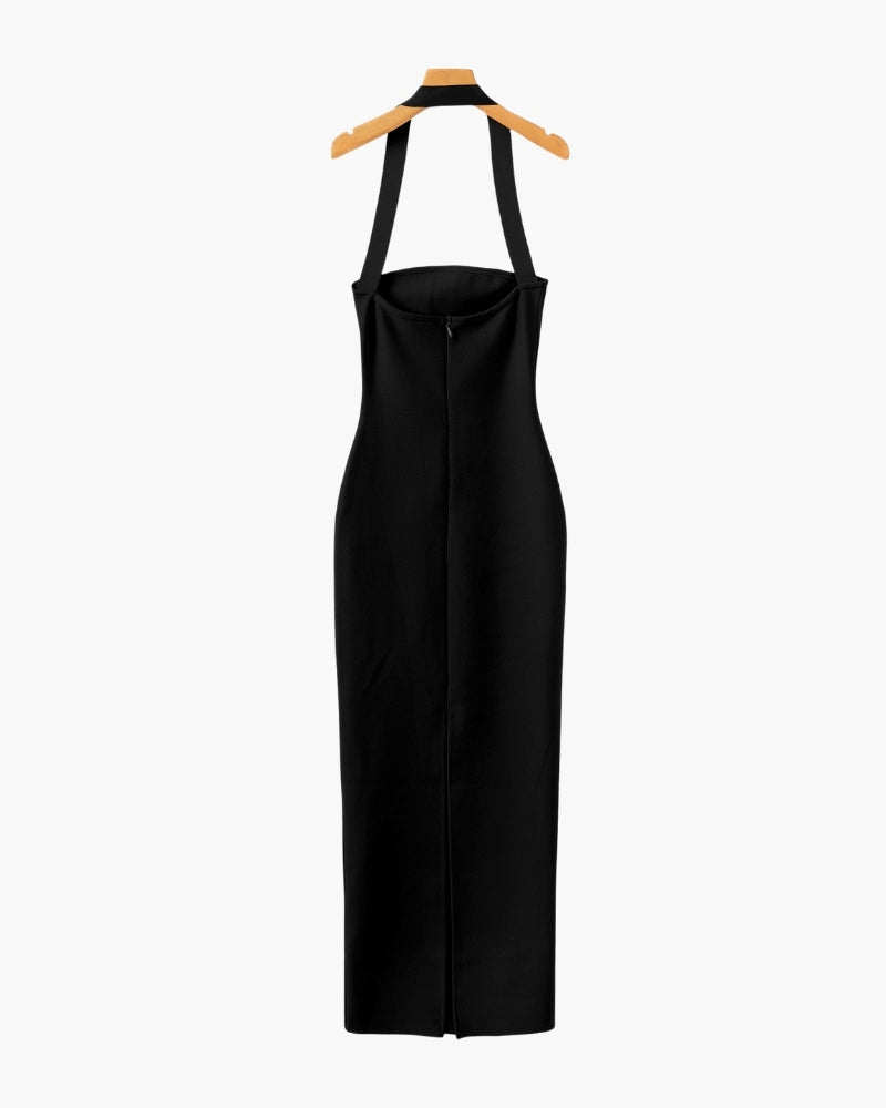 Halter Neck Slim Fit Maxi Kleid