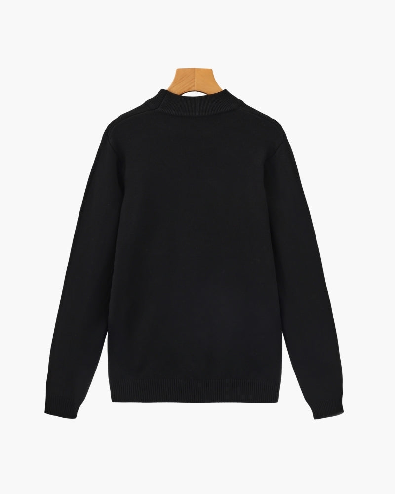 Essential Gerippt Mock Neck Pullover