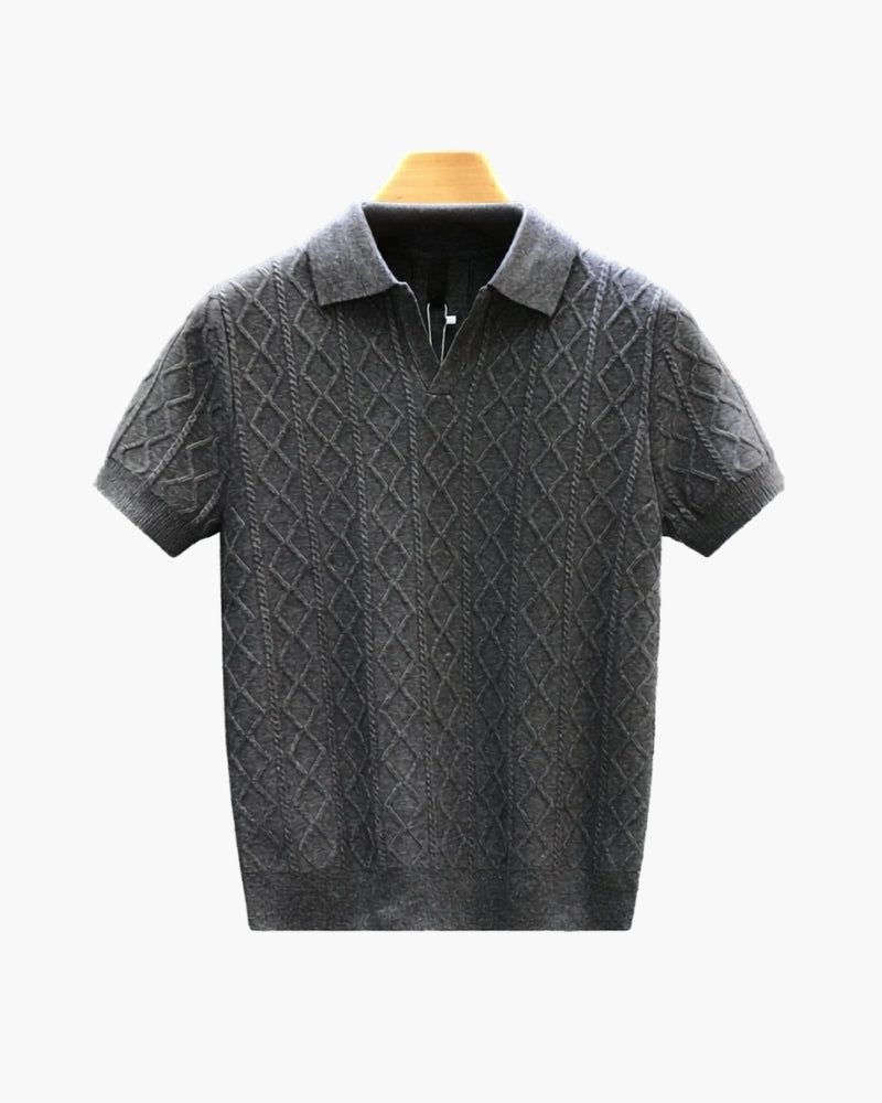 Signature Strukturiert Strick Poloshirt