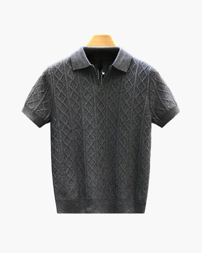Signature Strukturiert Strick Poloshirt