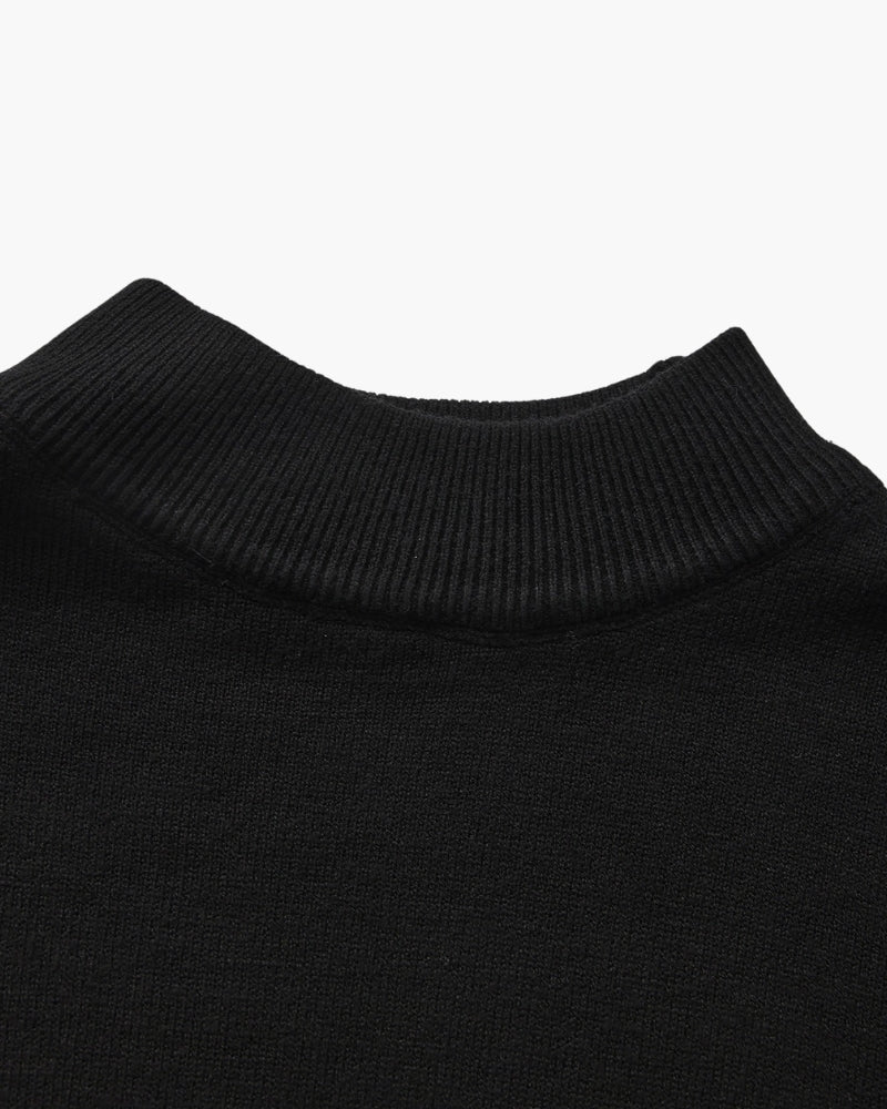 Essential Gerippt Mock Neck Pullover