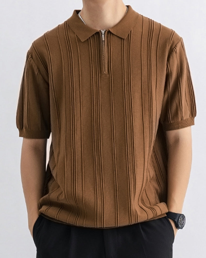 Signature Zip-Up Poloshirt