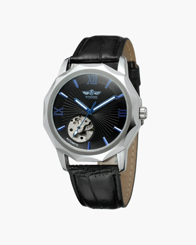 Klassisch Skeleton Dial Steel Uhr