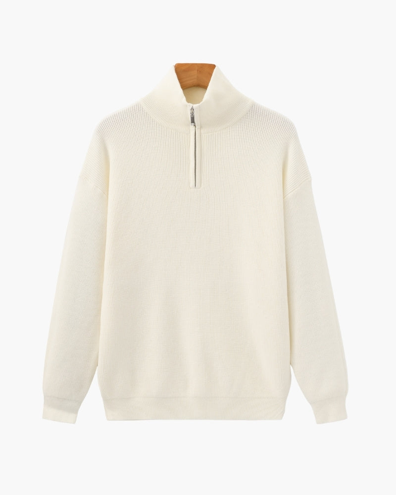 Refined Half-Zip Strick Pullover