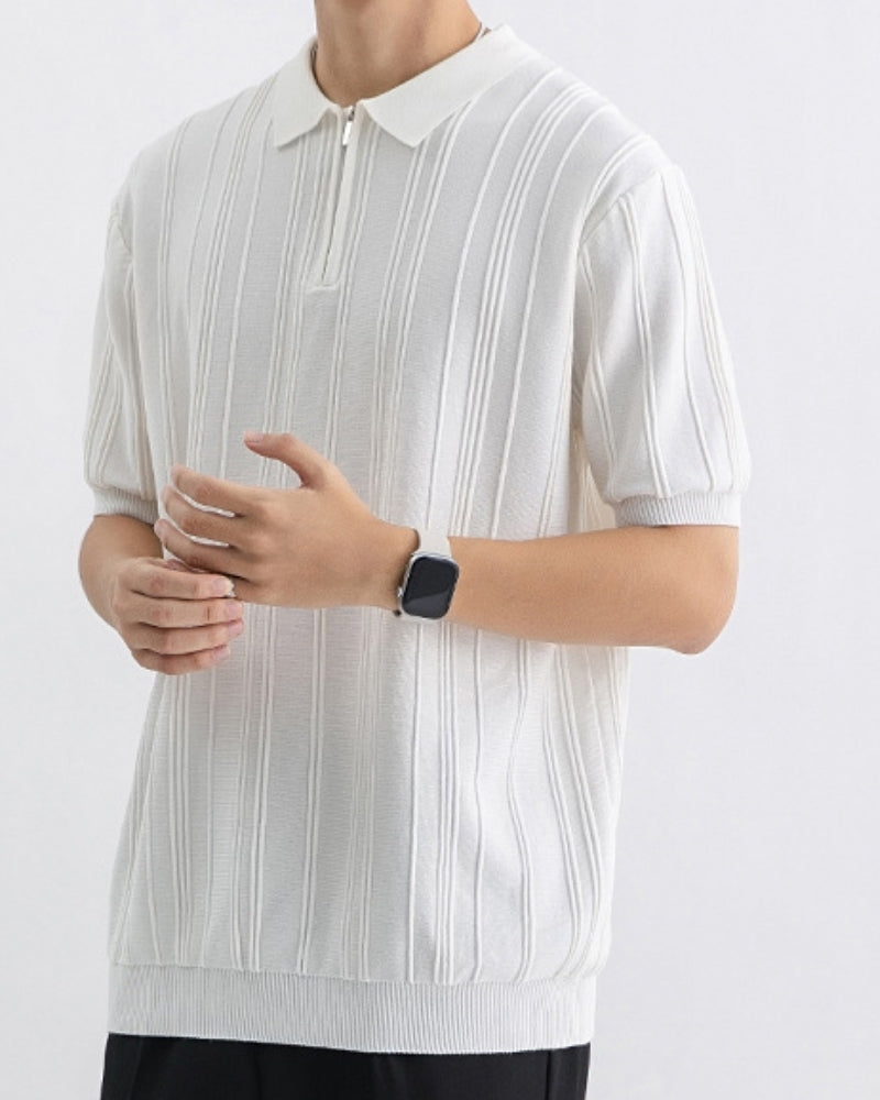 Signature Zip-Up Poloshirt