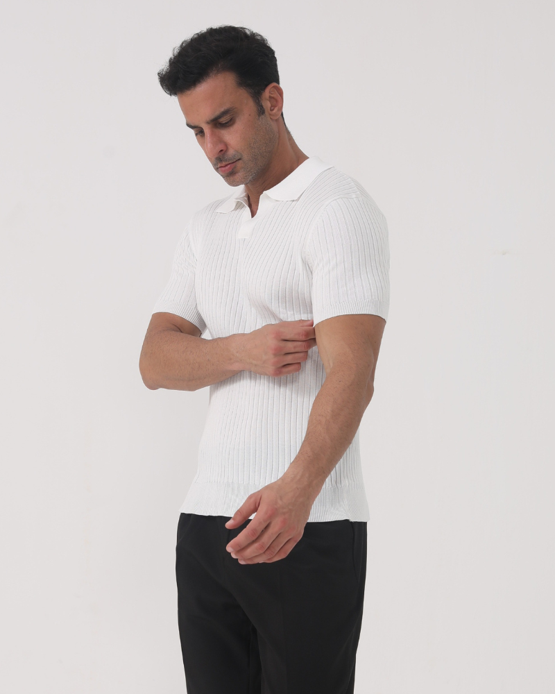Florence - Gerippt Baumwolle Poloshirt
