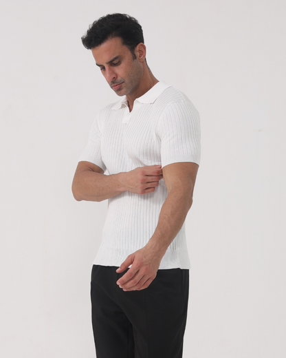 Florence - Gerippt Baumwolle Poloshirt