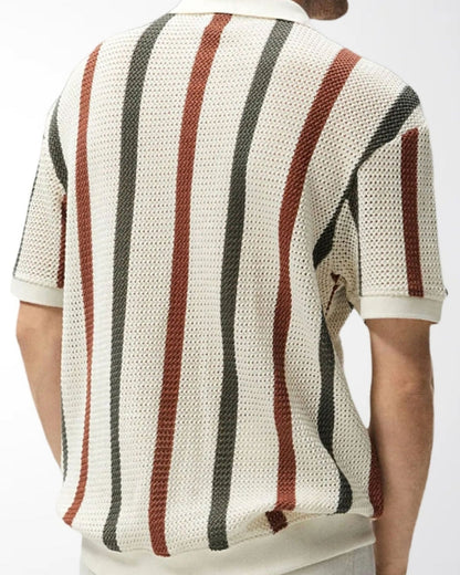 Resort Strick Stripe Poloshirt
