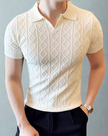 Signature Strukturiert Strick Poloshirt