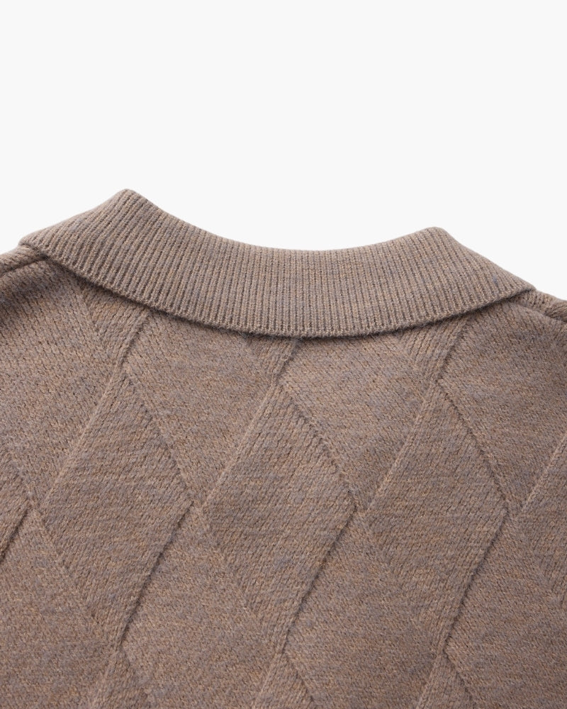 Heritage Diamond Strick Zip Cardigan