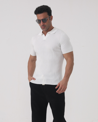 Florence - Gerippt Baumwolle Poloshirt