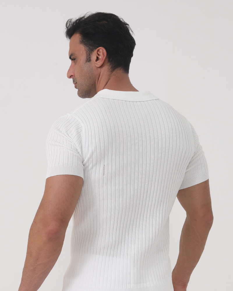 Florence - Gerippt Baumwolle Poloshirt