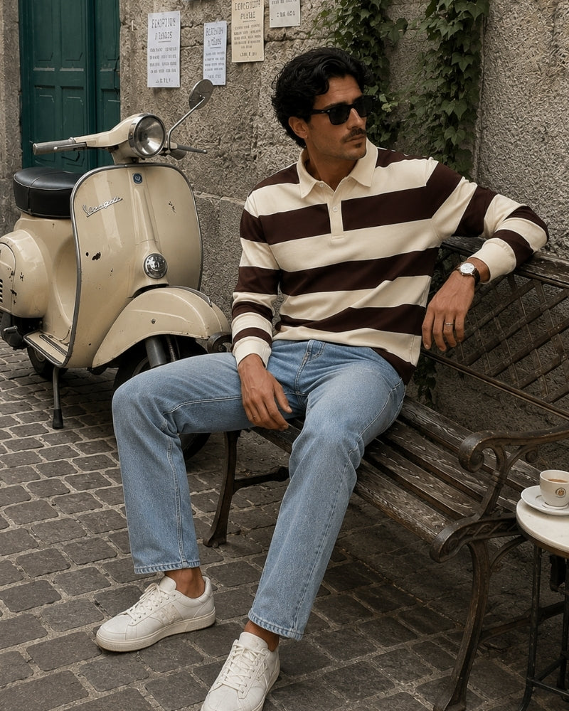 Vintage Stripe Rugby Poloshirt