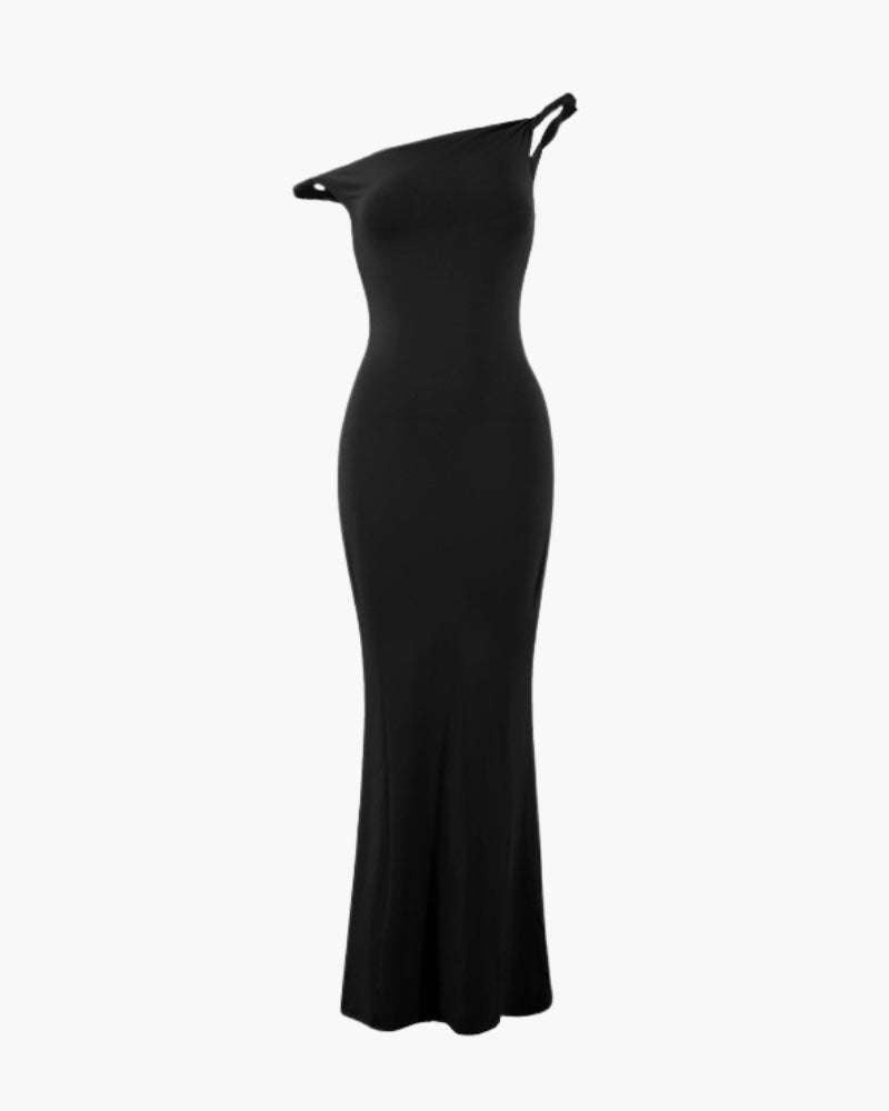 One-Shoulder Bodycon Long Kleid