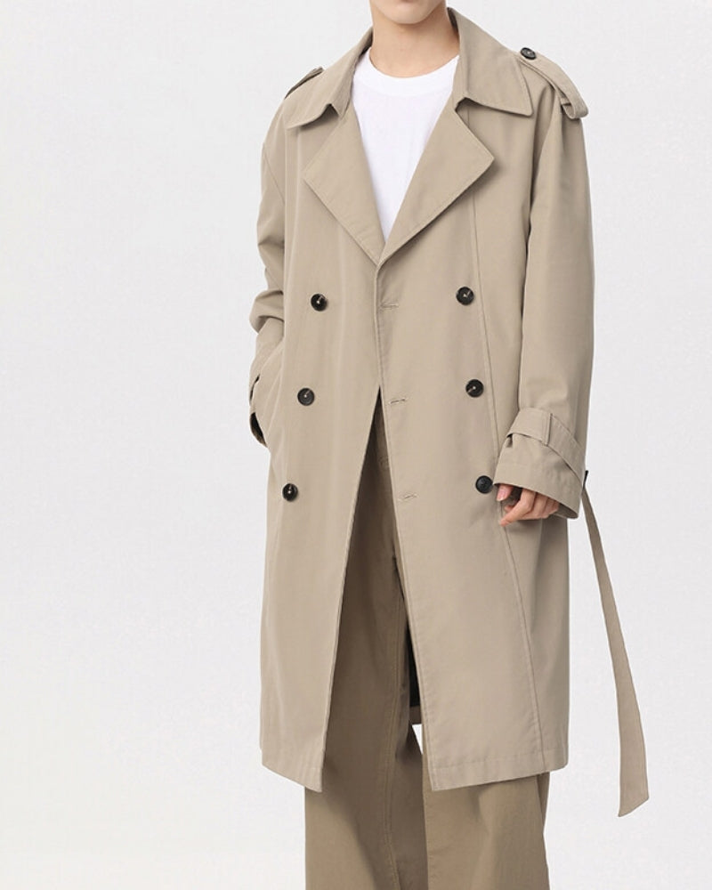 Klassisch Double-Breasted Trench Mantel