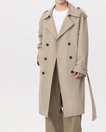 Klassisch Double-Breasted Trench Mantel