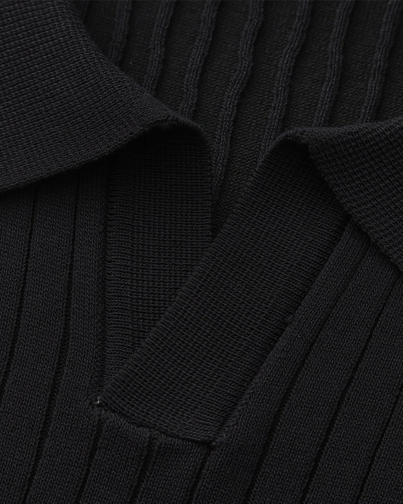 Premium Gerippt Poloshirt