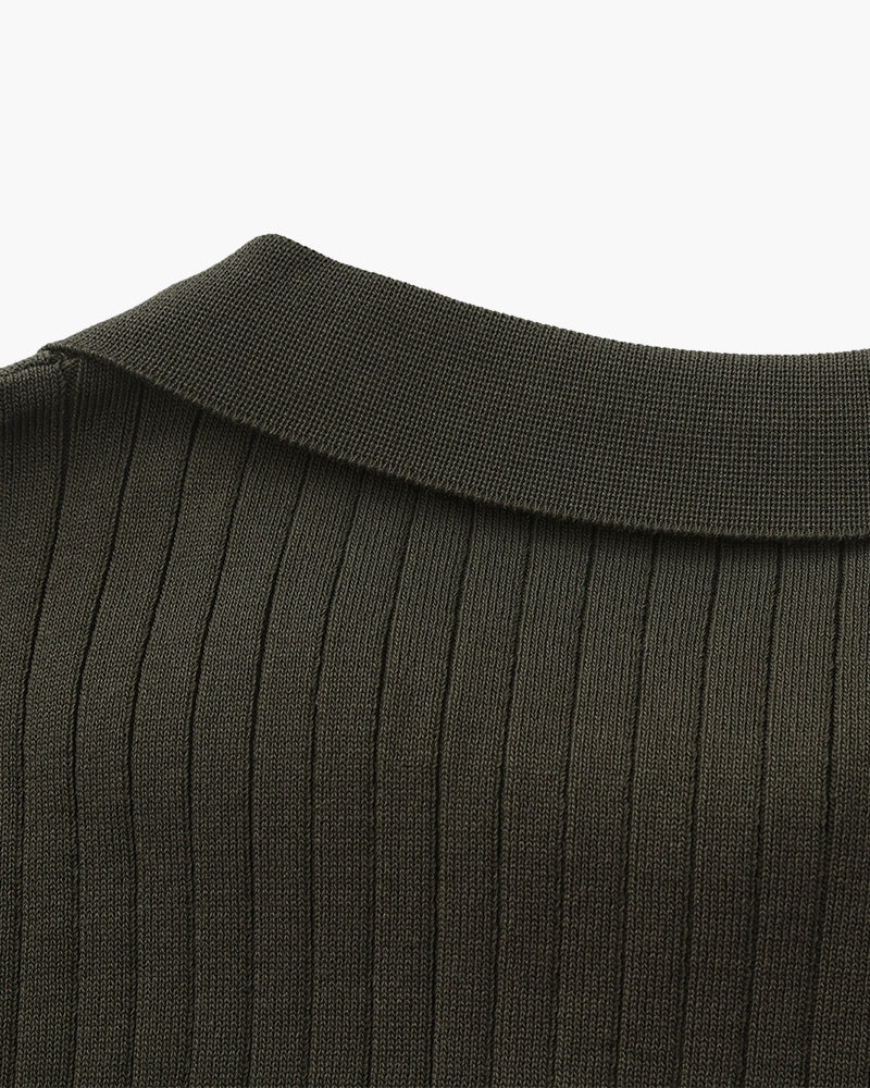 Premium Gerippt Poloshirt