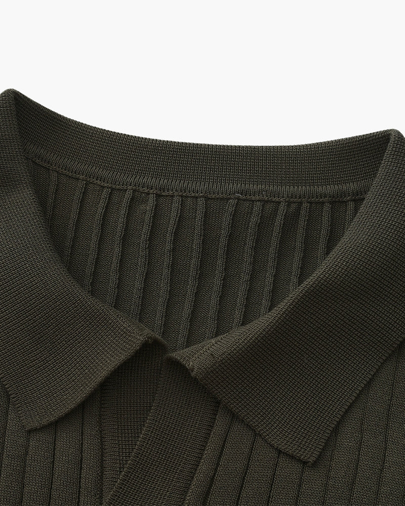 Premium Gerippt Poloshirt
