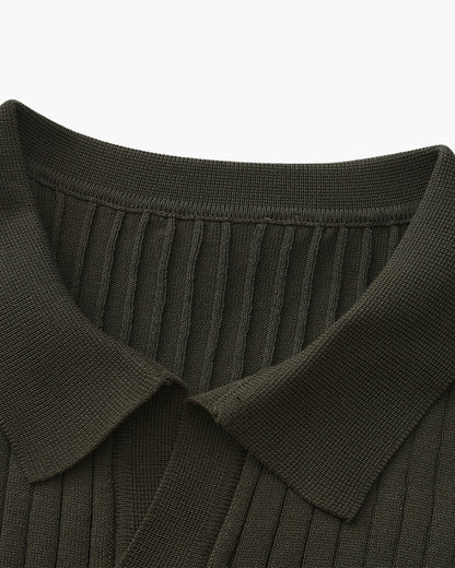 Premium Gerippt Poloshirt