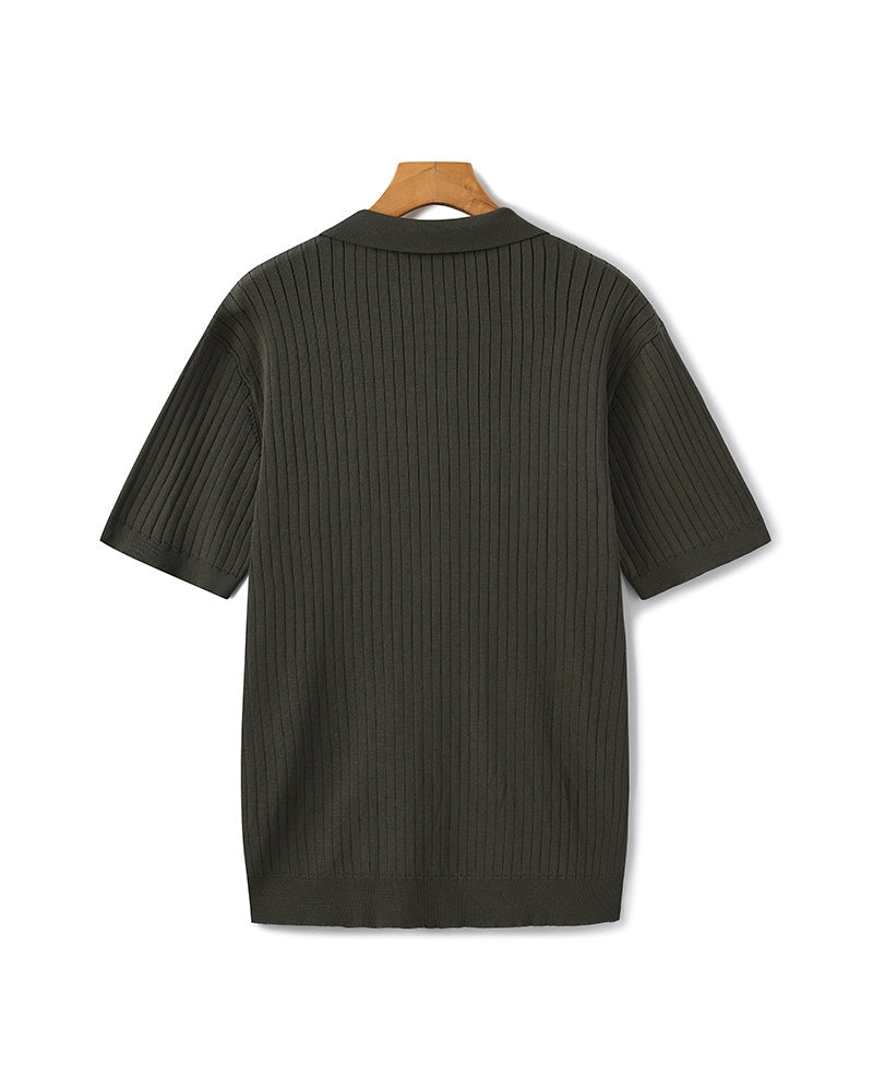 Premium Gerippt Poloshirt