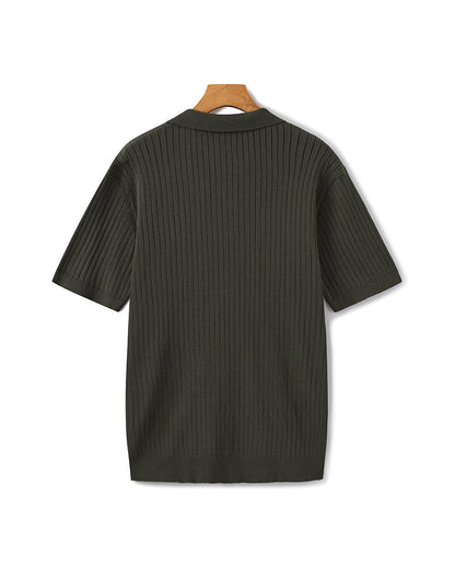 Premium Gerippt Poloshirt