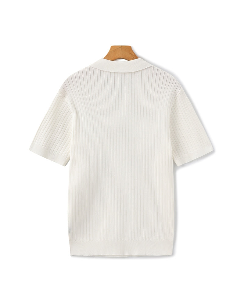 Premium Gerippt Poloshirt
