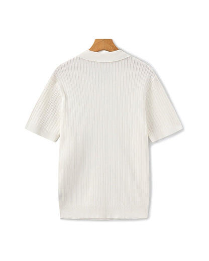 Premium Gerippt Poloshirt