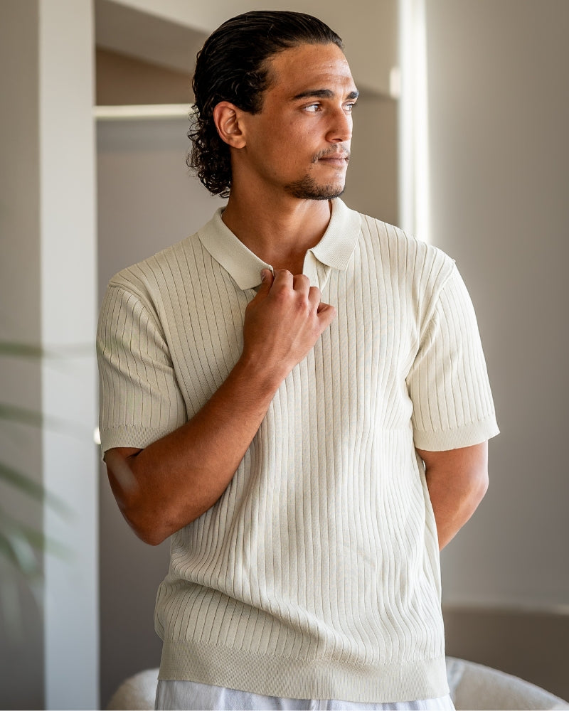 Premium Gerippt Poloshirt