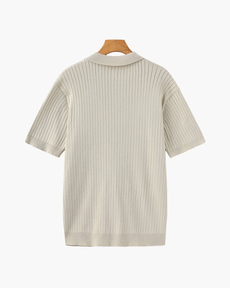 Premium Gerippt Poloshirt