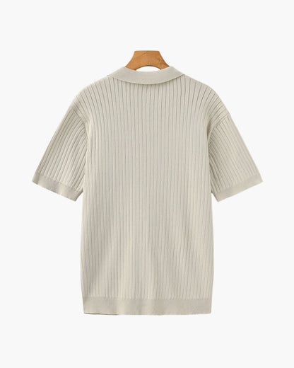 Premium Gerippt Poloshirt